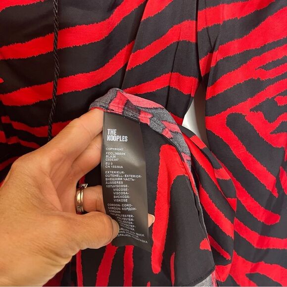 $215 The Kooples Zebra Print Blouse - Black NWT - Picture 11 of 12